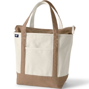 Lands' End Zip Top Canvas Tote Bag - 1 of 4
