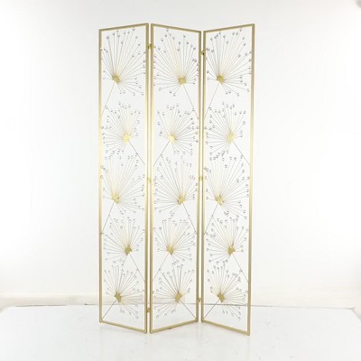 Glam Metal And Acrylic Room Divider Screen Gold - Olivia & May