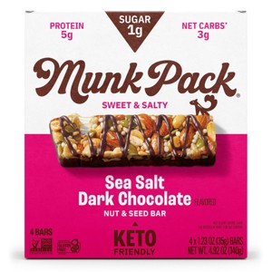 Munk Pack Sea Salt Dark Chocolate Nut & Seed Bar - 4ct - 1 of 4