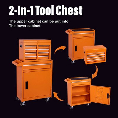 Vynxaria 7-Drawer Rolling Tool Cart - Durable, Lockable Tool Storage with Easy Mobility