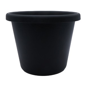 The HC Companies 17 Inch Round Classic Planter - Plastic Plant Pot for Indoor Outdoor Plants Flowers Herbs, Black - 1 of 2