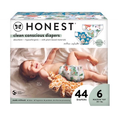 The Honest Company Clean Conscious Disposable Diapers Oh Gingersnap! & Four Woof Drive - Size 6 - 44ct