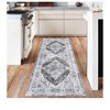 Boho Washable Vintage Print Area Rug - Non-Slip Bordered Indoor Carpet Rug with Low Pile, Stain Resistant, Thin Soft Design for Living Room & Kitchen - 3 of 4