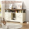 Cat Litter Box Enclosure for 2 Cats, 47" Double Hidden Cat Washroom with Scratch Pad - 2 of 4