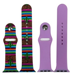 Olivia Pratt 2 Pack Printed and Solid Apple Watch Band - 1 of 4