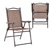 Tangkula 2-Piece Folding Outdoor Patio Chair Sling Back Camping Chair with Armrest & Pillow - 2 of 4
