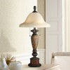 Kathy Ireland Sonnett Traditional Table Lamp 28" Tall Warm Bronze Faux Marble Alabaster Glass Shade for Bedroom Living Room Bedside Nightstand Office - 2 of 4