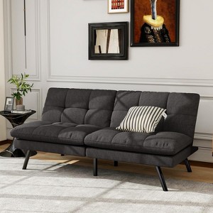 Dyonery 68" Comfy Couch with Adjustable Backrest & Foldable Design Futon Sofa Bed,Convertible Sleeper Sofa for Small Spaces Livingroom Apartment RV - 1 of 4