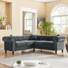 80" L-Shaped Sofa Couch, Convertible Sectional Sofa with 3 Pillows, 3 Seat Upholstered Deep Seat Sofa Couch for Living Room Office Bedroom Grey - 2 of 4