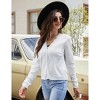 Womens Cardigan Lace Trim V Neck Long Sleeve Knit Cardigan Sweater Tops - 3 of 4