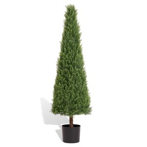 Dexmalle 2Pieces of 4FT Conical Topiary Cedar Trees Evergreen Shrubs - 1 of 4