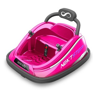 Serenelife 360 Degree Spinning Bumper Car with Adjustable Safety Belt, Control Panel, Soft Bumper, Flashing Lights, Built In Battery & Wheels, Pink - 1 of 4