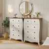 Tangkula 2PCS 38" Farmhouse Chest of Drawers w/ 5 Folding Fabric Drawers & Anti-tipping Kit - 2 of 4