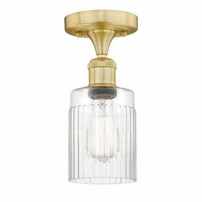 Hadley - 1 Light Semi-Flush Mount In Art Deco Style-9.75 Inches Tall and 4.5 Inches Wide