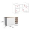 Kitchen Island with Three Open Shelves and Two Cabinets - 3 of 4