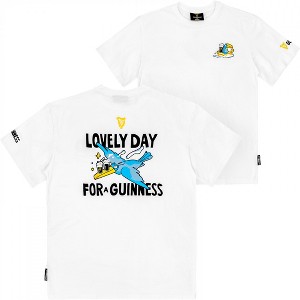 Mens Guinness Seb Curi Lovely Day Back & Front Print White T-Shirt - 1 of 4