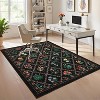 Floral Rugs for Living Room Bedroom Farmhouse Geometric Area Rugs Soft Low Pile Non-Slip Indoor Mat for Living Room Bedroom - 3 of 4