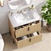 KWPZQEB 30" Modern Bathroom Vanity with Ceramic Sink, Vanity Cabinet w/ 2 Full-Extension Drawers & Vertical Pulls,Fluted Design Bath Vanity Sink Combo - 3 of 4