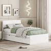 CAVINAS Twin Size Platform Bed,Bed Frame with Headboard and Footboard,No Box Spring Needed,Assembly Required,White/Oak - 3 of 4