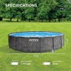 Intex Greywood Prism Frame 12 Foot x 30 Inch Round Above Ground Outdoor Swimming Pool with 530 GPH Filter Pump, Grey Woodgrain Design - 2 of 4