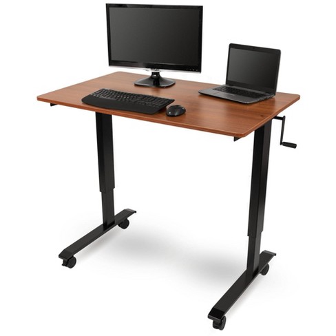 Costway Height Adjustable Computer Desk Sit To Stand Rolling Notebook Table  Black : Target