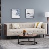 89.75" Upholstered Button-Tufted 3-Seater Sofa with Rubberwood Frame, Tapered Legs and Plush Seating - 2 of 4