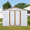Janey Metal Outdoor Storage Box, Patio Storage Shed with 2 Lockable Doors and Foundation Base, Outdoor Furniture - Maison Boucle - 2 of 4