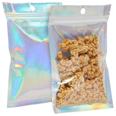 Stockroom Plus 200 Pack Resealable Aluminum Foil Bags, Smell Proof Pouch (3.9 x 5.9 In, Rainbow)