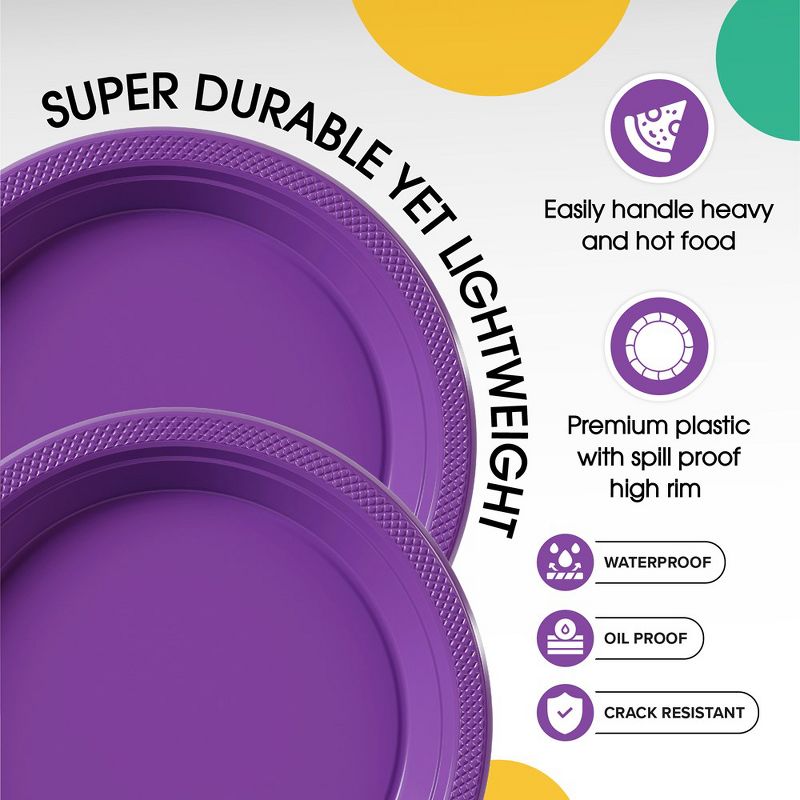 Exquisite Disposable Plastic Dinner Plates- 100 Count, 5 of 9