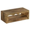 Resenkos Rustic Wood Coffee Table with Wavy - Edge Design, Living Room Center Table with Storage Shelf Brown - 3 of 4
