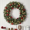 Nearly Natural 48" Pre-lit LED Decorated Frosted Pine Artificial Christmas Wreath Green with Warm White Lights - 4 of 4