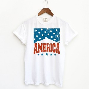 Simply Sage Market Women's America Varsity Stars Short Sleeve Garment Dyed Tee - 1 of 4