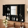 Grungis Wall Mounted Bathroom Storage Cabinet,35'' x28'' Medicine Cabinet with Mirror and Open Shelves,Storage Cabinet for Bathroom - 2 of 4