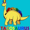 Adult Design By Humans Tacos Dinosaur Tacosaurus Rainbow Pride By JuTrading T-Shirt - 2 of 2