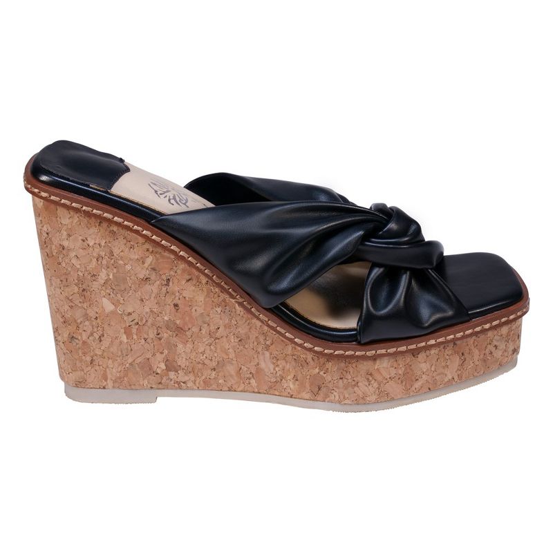 GC Shoes Neila Knotted Squared Toe Cork Slide Wedge Sandals, 2 of 6