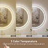 LOVESPEJO Round Front and Backlit LED Wall Mounted Bathroom Mirror with Lights, Anti-Fog, Stepless Dimmable 3 Color LED Waterproof - 2 of 4