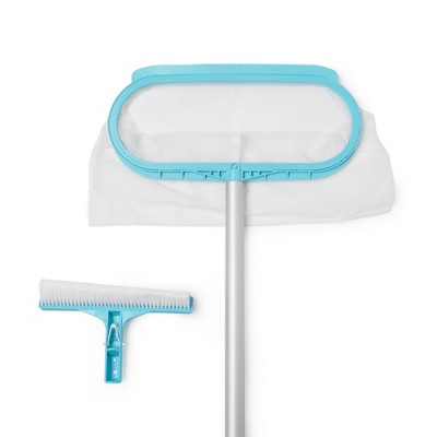 Deluxe Pool Cleaning Kit with Telescoping Aluminum Shaft and Attachments