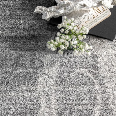 Gray and White Striped Octopus Synthetic Area Rug
