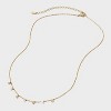 14K Gold Dipped Cubic Zirconia and Pearl Station Necklace and Stud Earring Set 3pc - Gold: Cable Chain, Gift Box - 2 of 4