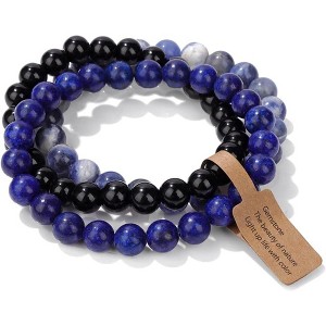 3 PCS Healing Crystal Bracelets for Women 8mm Natural Stone Beaded Stretch Bracelet - 1 of 4