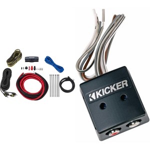Kicker 46KISLOC K-Series Interconnect, Speaker To Rca W/ Line-Out Converter & 47VK6 6AWG 2-Channel Amp Kit - 1 of 4