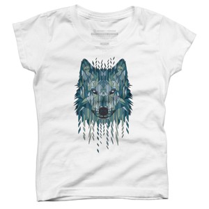 Girl's Design By Humans Geometric Wolf By jun087 T-Shirt - 1 of 3