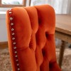 2 Pieces Black Tufted Solid Wood Contemporary Velvet Upholstered Dining Chair with Black Wood Legs and Nailhead Trim - 3 of 4