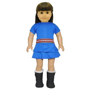 Pink Butterfly Closet Doll Clothes - Blue Gypsy Dress Fits American Girl Dolls My Life Doll and other 18 inches Dolls - 1 of 1