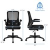 Costway Mesh Office Chair Swivel Computer Desk Chair w/Foldable Backrest & Flip-Up Arms - 4 of 4