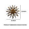 Royal Hampton 35 Inch Round Wall Mounted Sun Face Accent Decor with Carved Details - 2 of 4