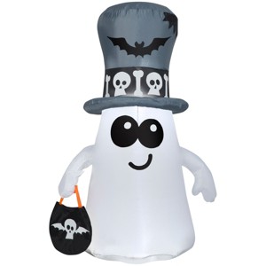 Gemmy Airblown Inflatable Ghost in Cemetery , 5 ft Tall, White - 1 of 1