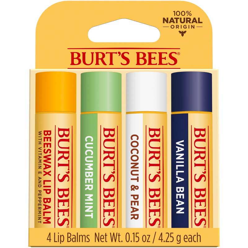 Burt&#39;s Bees Beeswax + Cucumber Mint + Coconut &#38; Pear + Vanilla Bean Lip Balm - 4pk/0.6oz, 6 of 15
