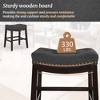 Arceso Bar Stools Set of 4,24 Inch Fabric Counter Height Bar Stools, Saddle Barstools for Kitchen Island with Nailhead Trim Tufted Button, Dark Gray - 2 of 4