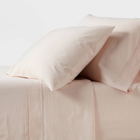 Linen Sheet Set in Peach / Fitted Sheet, Flat Sheet, 2 Pillow Cases / Bed  Linen / King/queen Size 